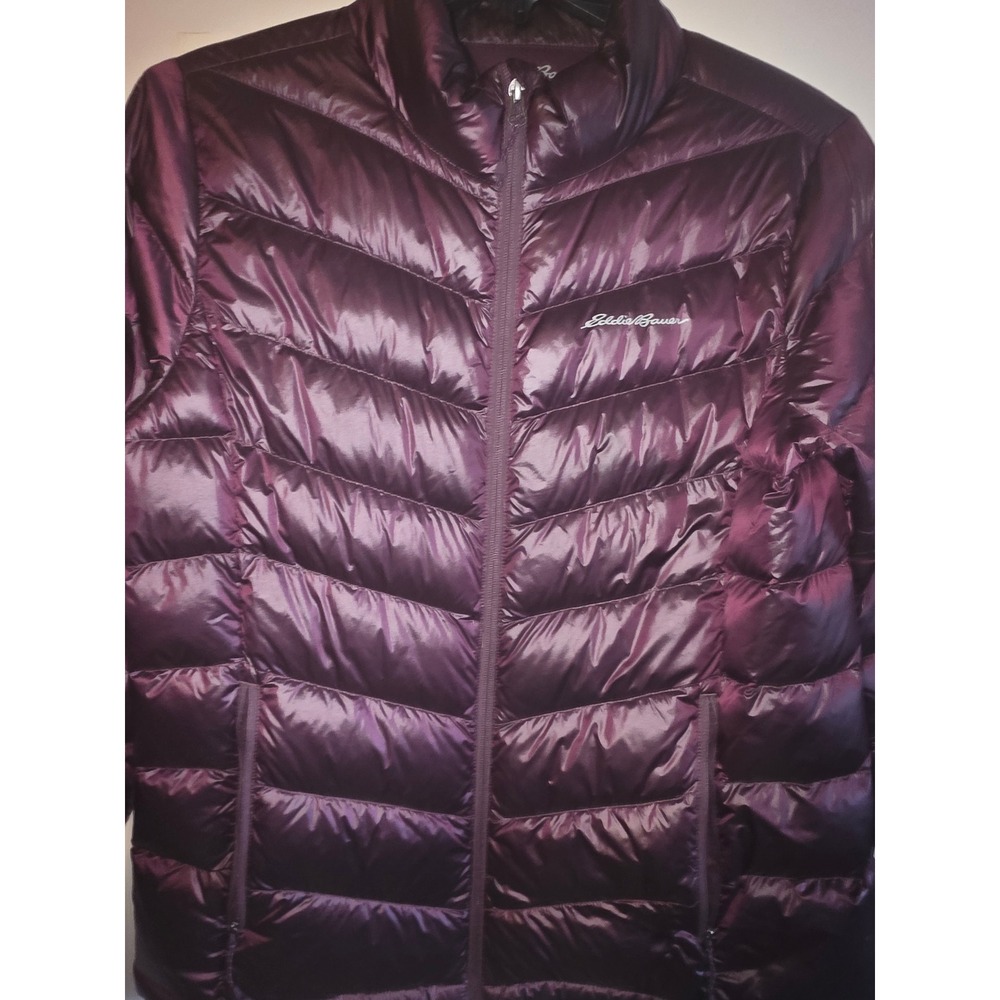 Eddie Bauer Womens Packable Down Jacket 650 Fill Puffer Plum Purple Large - Picture 2 of 7